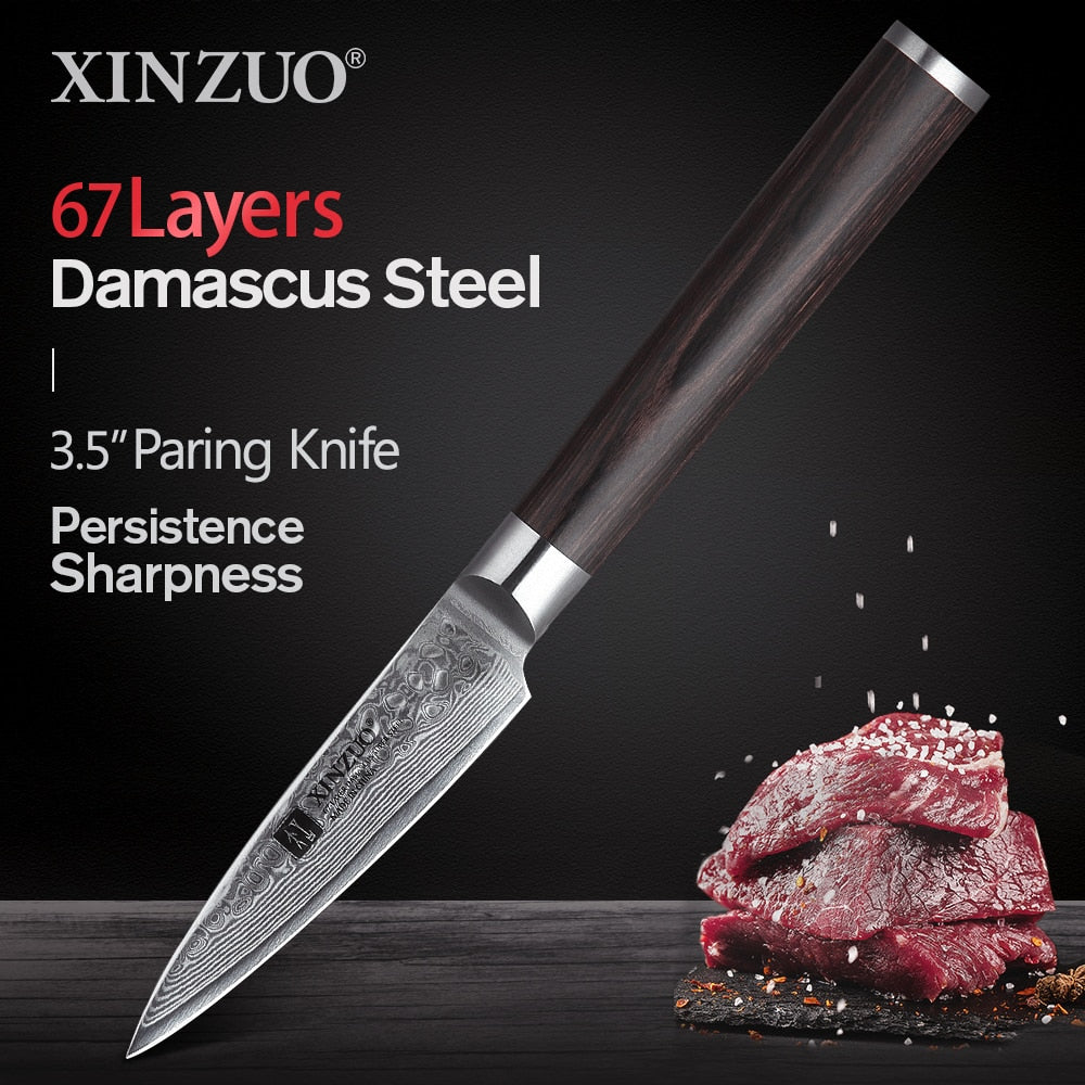 XINZUO - BROWN PAKKA - 1-5 PCS Kitchen Knives Set