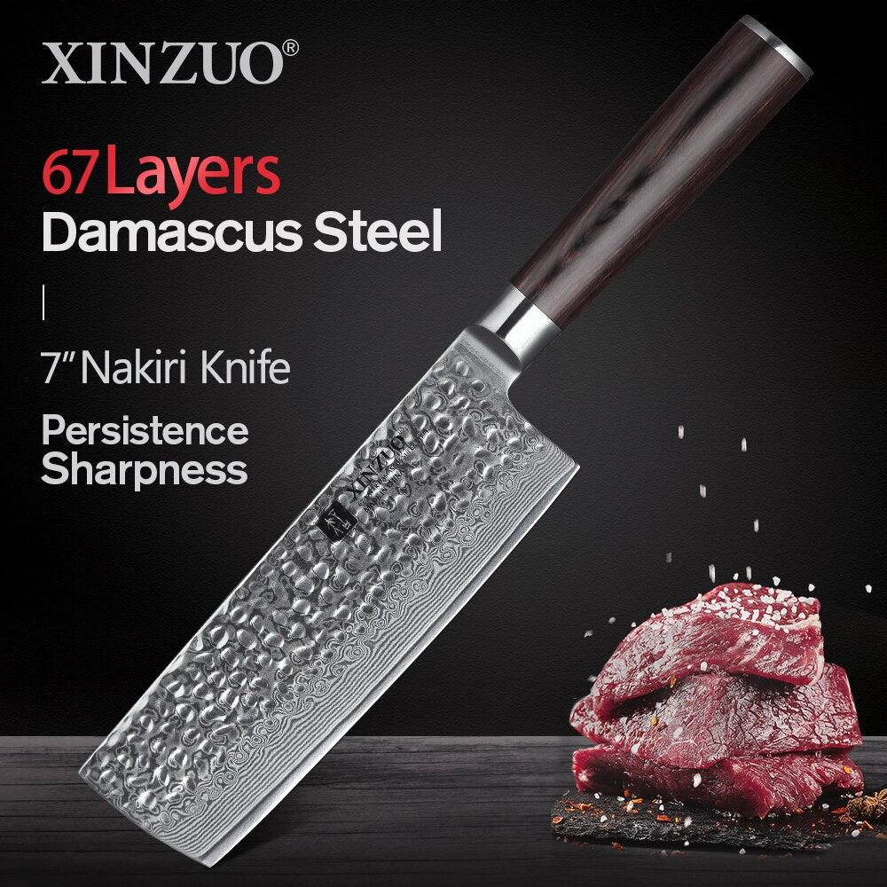 XINZUO - BROWN PAKKA - 1-5 PCS Kitchen Knives Set