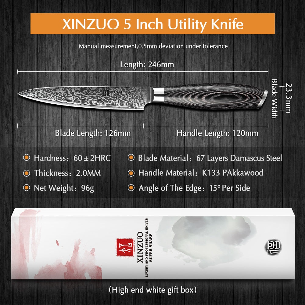 XINZUO - BLACK PAKKA - 5"Utility Knife