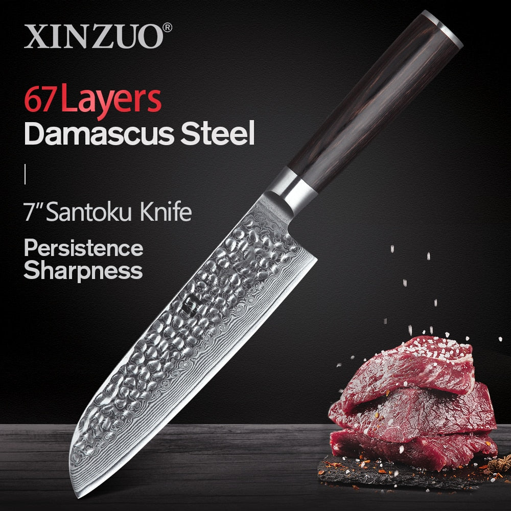 XINZUO - BROWN PAKKA - 1-5 PCS Kitchen Knives Set