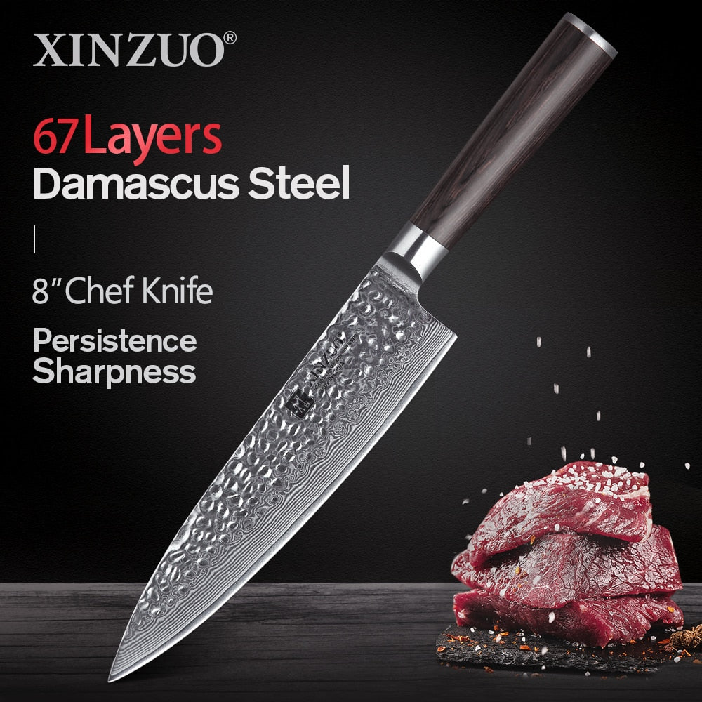 XINZUO - BROWN PAKKA - 1-5 PCS Kitchen Knives Set