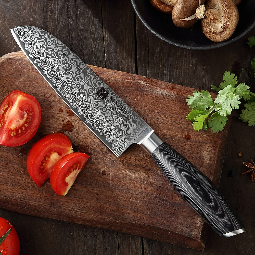 Echizen Black Santoku 7"